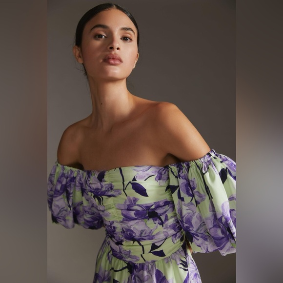 Delfi Collective Puff Sleeve Floral Maxi Dress - Picture 7 of 8